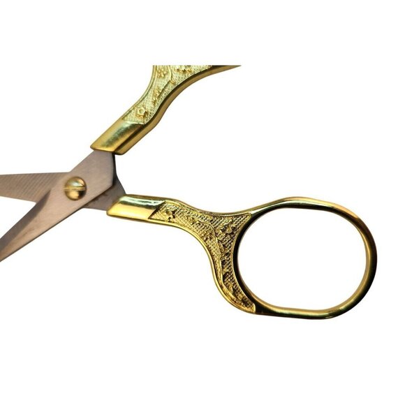 Stainless Steel 5" Embroidery Sewing Scissors With Intricate Design Gold-Silver - Picture 4 of 7